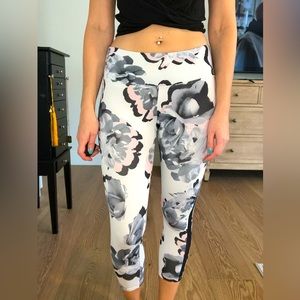 Strut This Floral Mesh Side Cropped Leggings